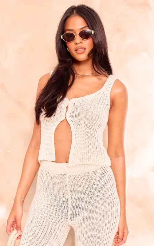 Tall Cream Knit Waistcoat sold by Pretty Little Thing