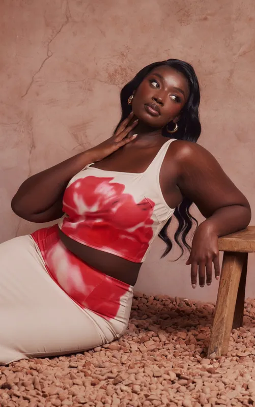 Plus Pink Floral Print Corset Top sold by Pretty Little Thing