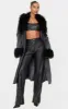 Black Faux Leather Zip Seam Detail Straight Leg Trousers sold by Pretty Little Thing