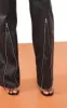 Black Faux Leather Zip Seam Detail Straight Leg Trousers sold by Pretty Little Thing