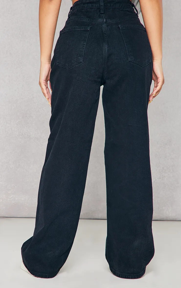 Petite Black Dip Waist Denim Jeans sold by Pretty Little Thing product image thumbnail 3
