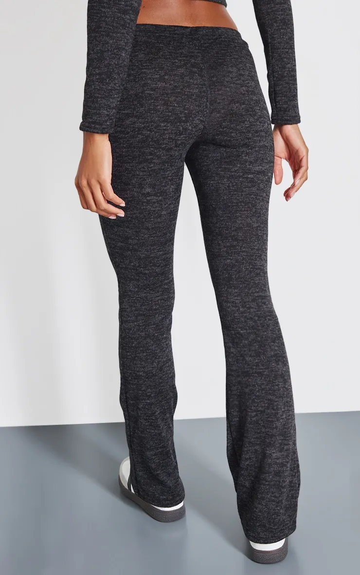 Black Textured Marl Contrast Seam Skinny Flare Trousers sold by Pretty Little Thing product image thumbnail 3