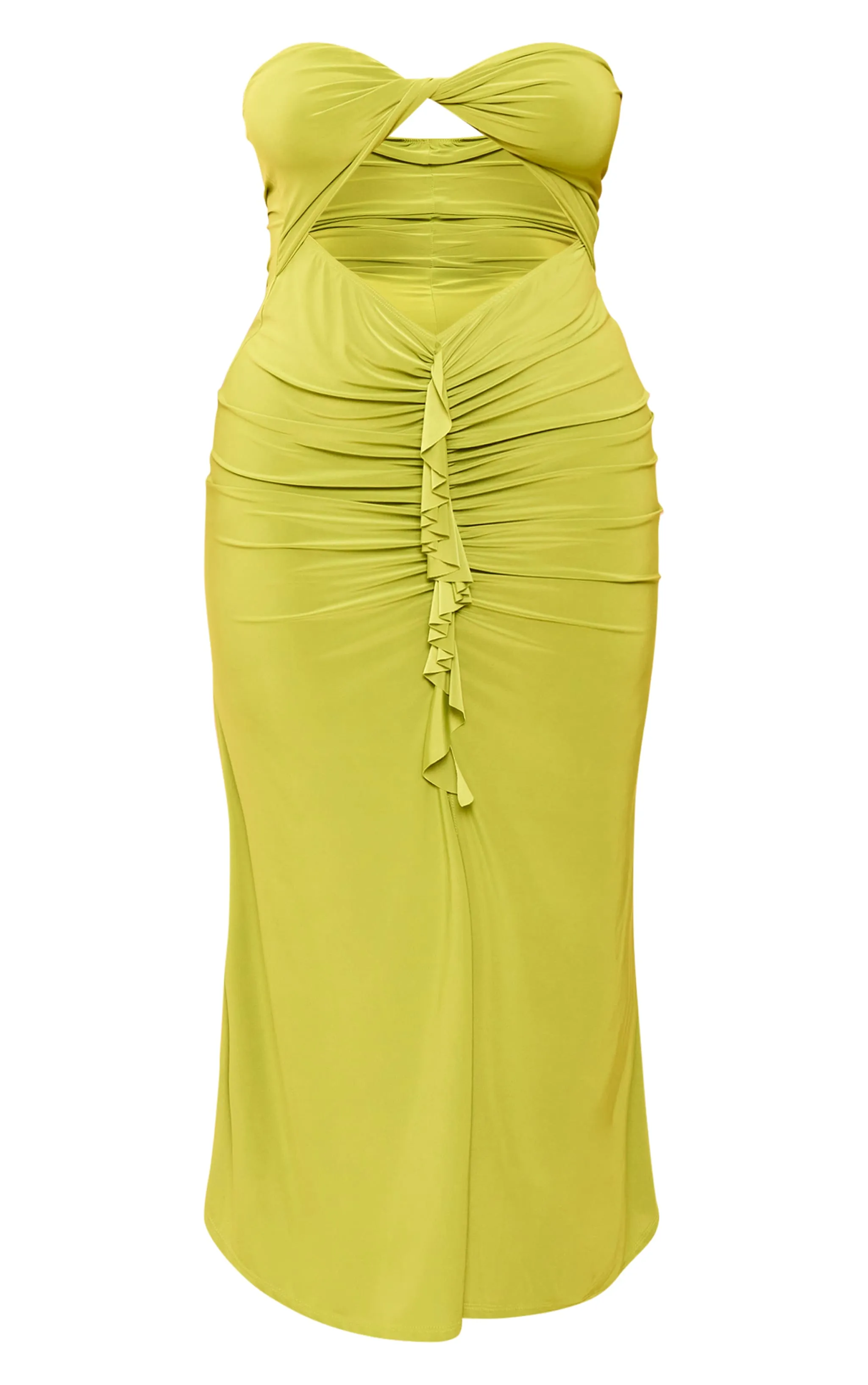 Plus Olive Bandeau Twist Front Bust Maxi Dress sold by Pretty Little Thing product image thumbnail 5