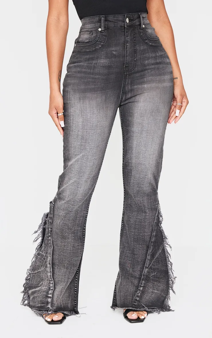 Shape Washed Grey Stretch Flare Denim Jeans sold by Pretty Little Thing product image thumbnail 2