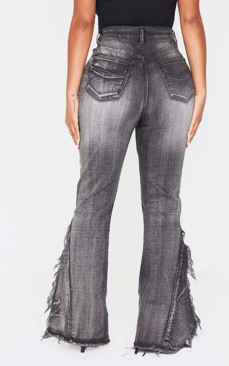 Shape Washed Grey Stretch Flare Denim Jeans sold by Pretty Little Thing product image thumbnail 3