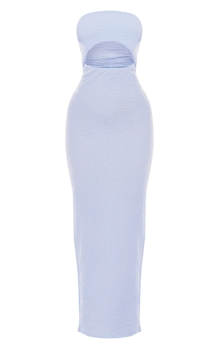 Blue Bandeau Cut Out Midaxi Dress sold by Pretty Little Thing product image thumbnail 5