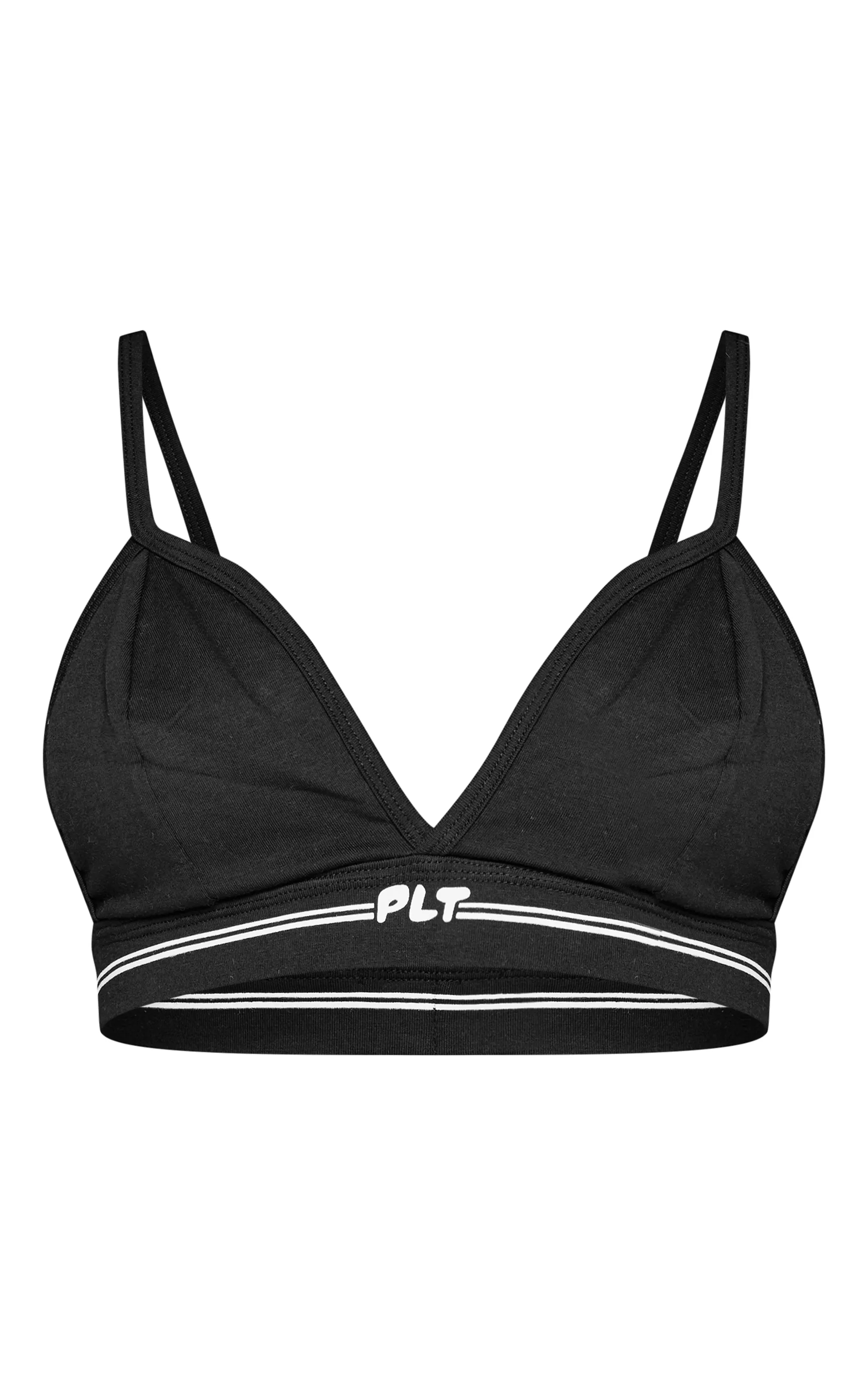 PRETTYLITTLETHING Black Tape Triangle Seam Detail Bralette sold by Pretty Little Thing product image thumbnail 5