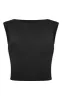 Black Slinky Open Back Tie Detail Long Top sold by Pretty Little Thing