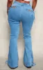Shape Indigo Blue Wash Stretch Denim Lace Up Flare Jeans sold by Pretty Little Thing