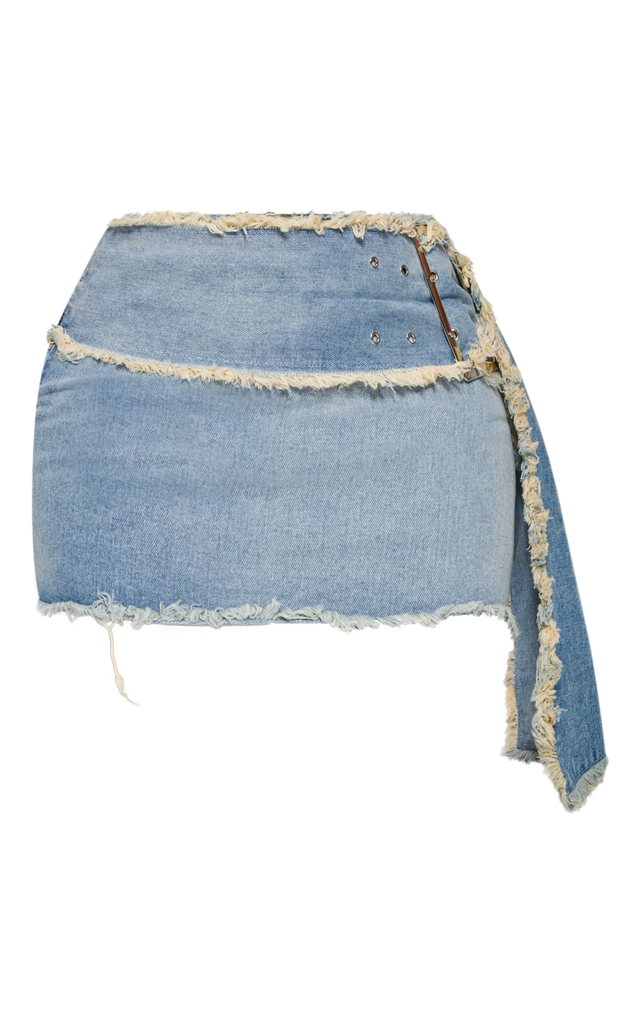 Shape Light Blue Oversized Belt Denim Skirt sold by Pretty Little Thing product image thumbnail 5