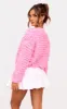 Pink Loop Knit V Neck Button Up Cardigan sold by Pretty Little Thing