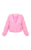 Pink Loop Knit V Neck Button Up Cardigan sold by Pretty Little Thing