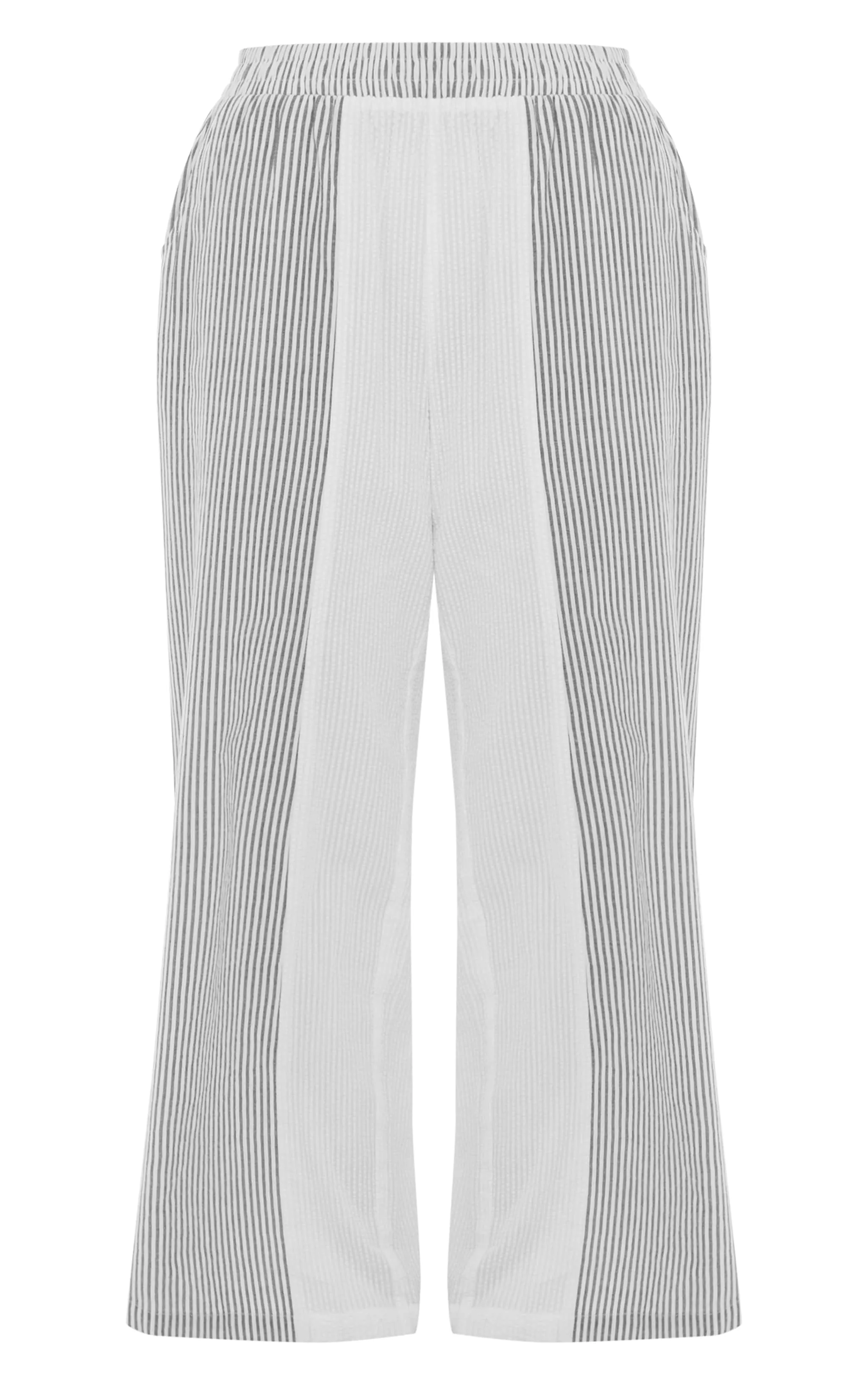 Black Contrast Pinstripe Linen Look Trousers sold by Pretty Little Thing product image thumbnail 5