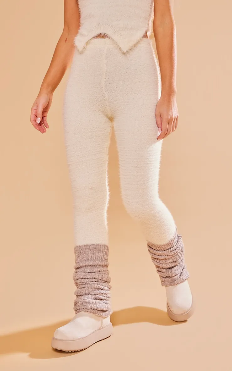Cream Eyelash Knit High Waist Leggings sold by Pretty Little Thing product image thumbnail 2