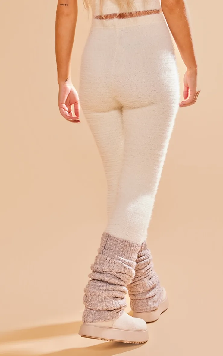 Cream Eyelash Knit High Waist Leggings sold by Pretty Little Thing product image thumbnail 3