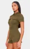 Khaki Soft Tailored Utility Detail Playsuit sold by Pretty Little Thing