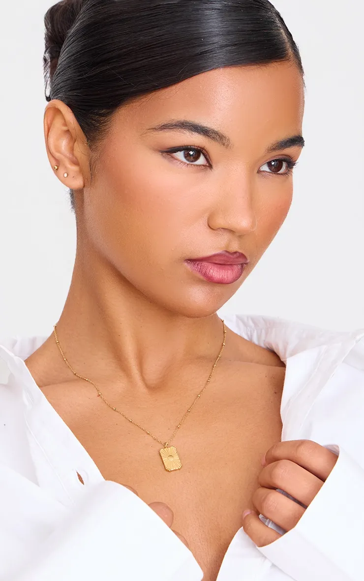 Gold Water Resistant Flower Pendant Necklace sold by Pretty Little Thing