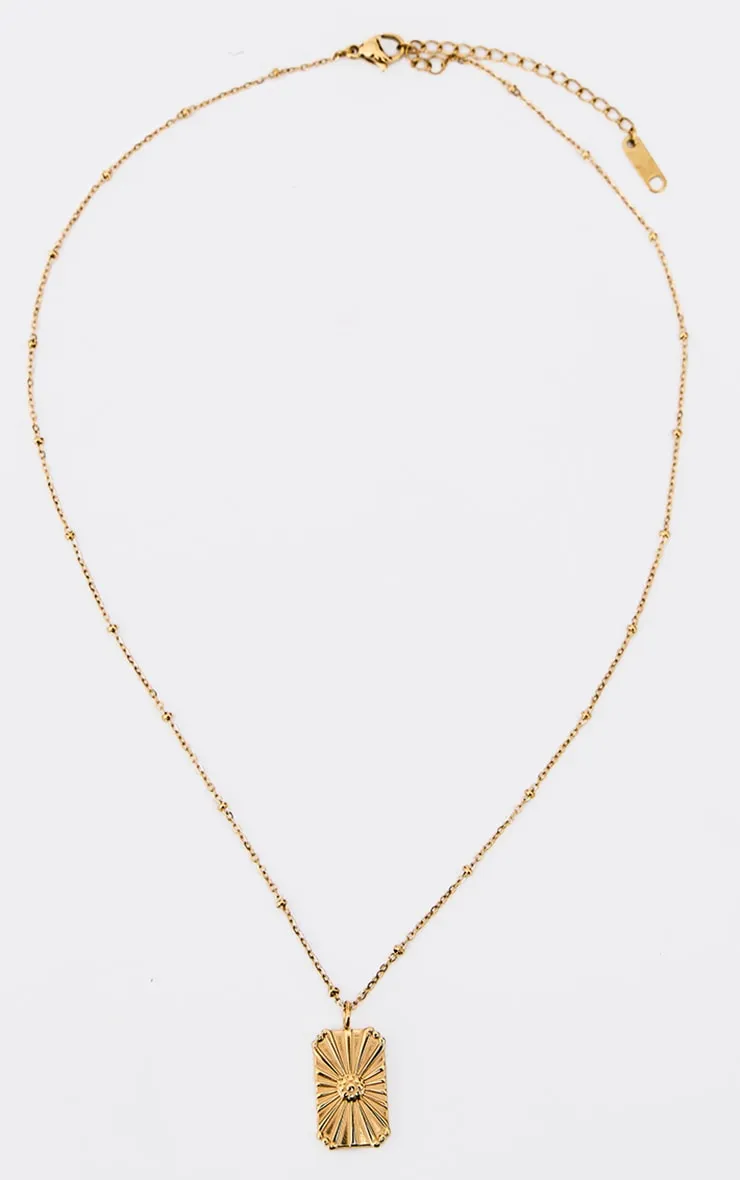 Gold Water Resistant Flower Pendant Necklace sold by Pretty Little Thing product image thumbnail 3