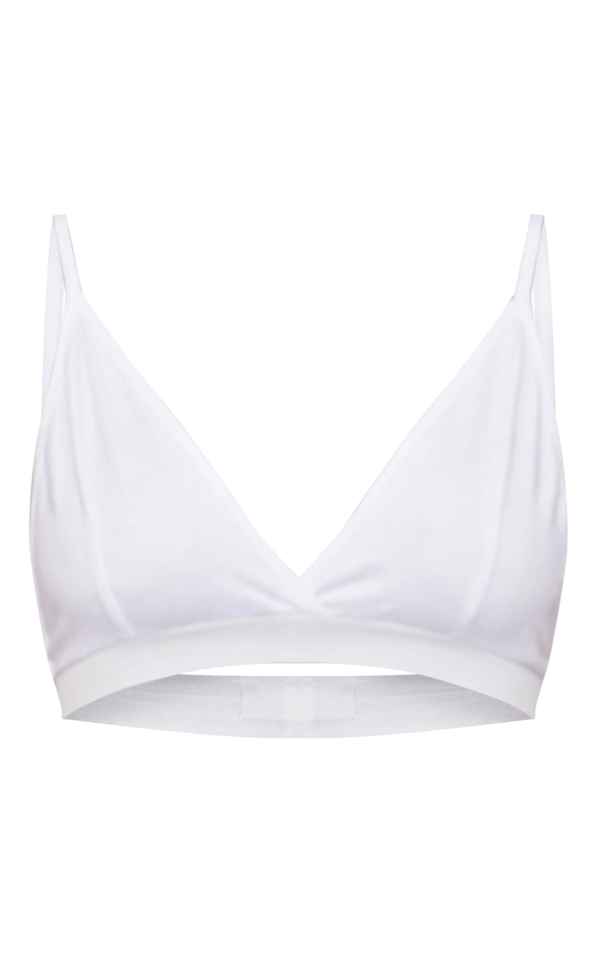 Basic White Cotton Blend Triangle Bralet sold by Pretty Little Thing product image thumbnail 5