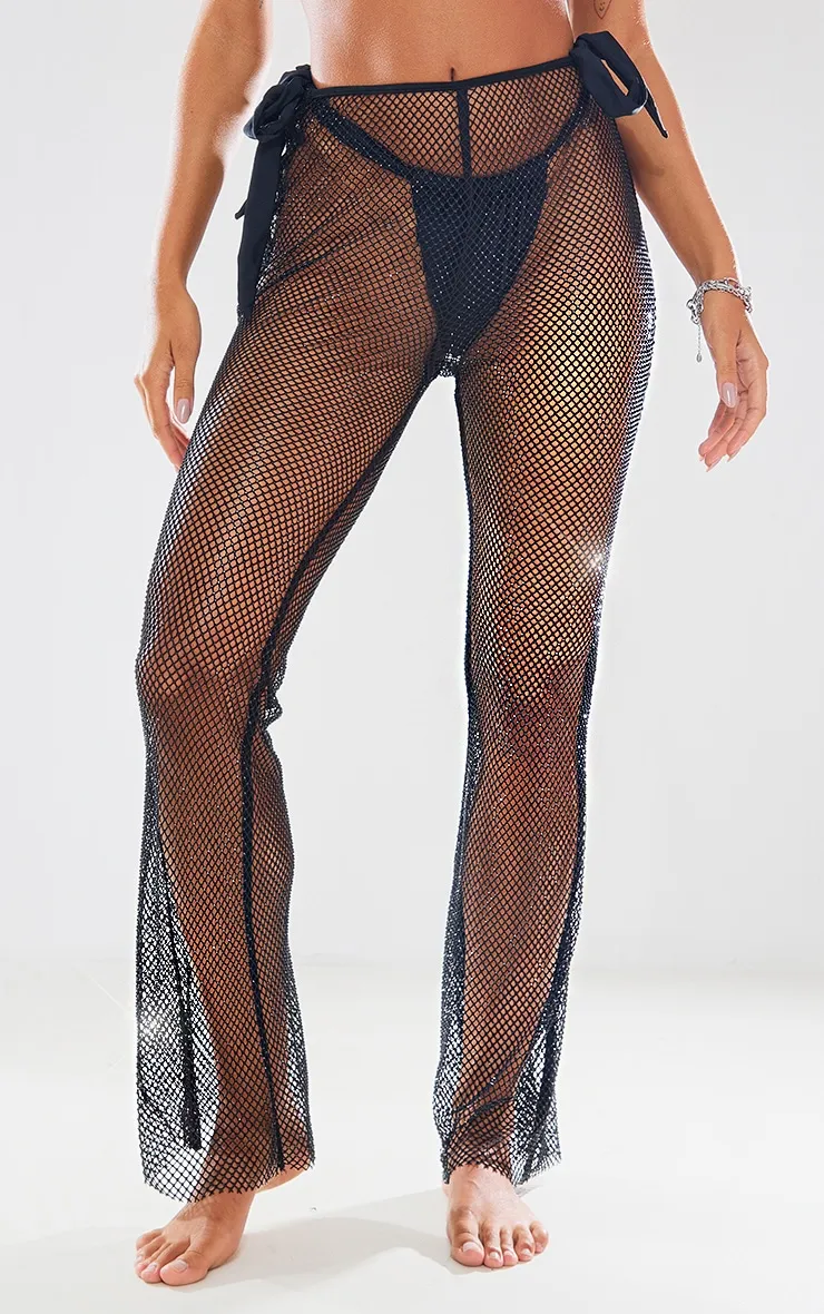 Black Diamante Beach Flares sold by Pretty Little Thing product image thumbnail 2