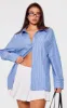 Blue Stripe Oversized Shirt sold by Pretty Little Thing