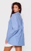 Blue Stripe Oversized Shirt sold by Pretty Little Thing