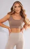 Mocha Basic Scoop Neck Crop Top sold by Pretty Little Thing