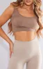Mocha Basic Scoop Neck Crop Top sold by Pretty Little Thing