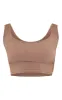 Mocha Basic Scoop Neck Crop Top sold by Pretty Little Thing