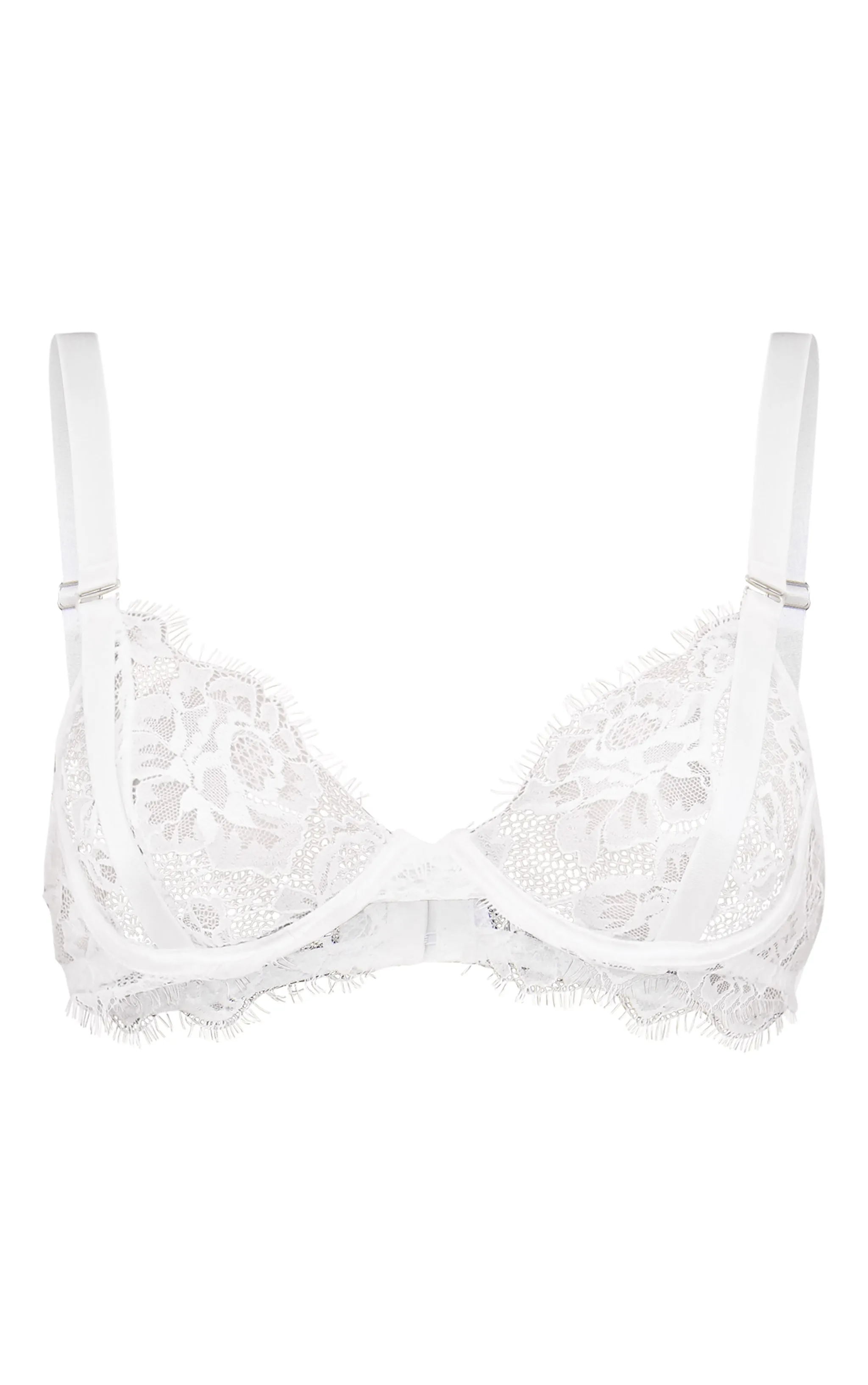 White Eyelash Lace Underwired Bra sold by Pretty Little Thing product image thumbnail 5