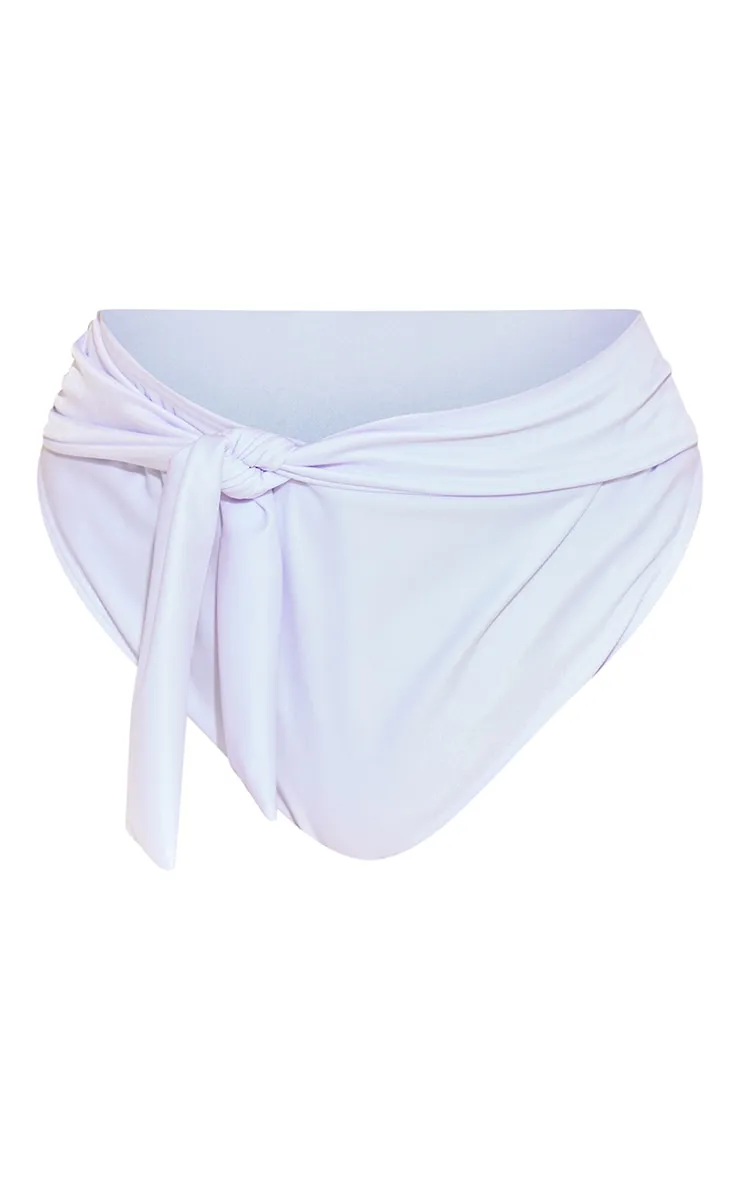 Plus White Mix & Match High Waist Tie Front Bikini Bottoms sold by Pretty Little Thing product image thumbnail 5