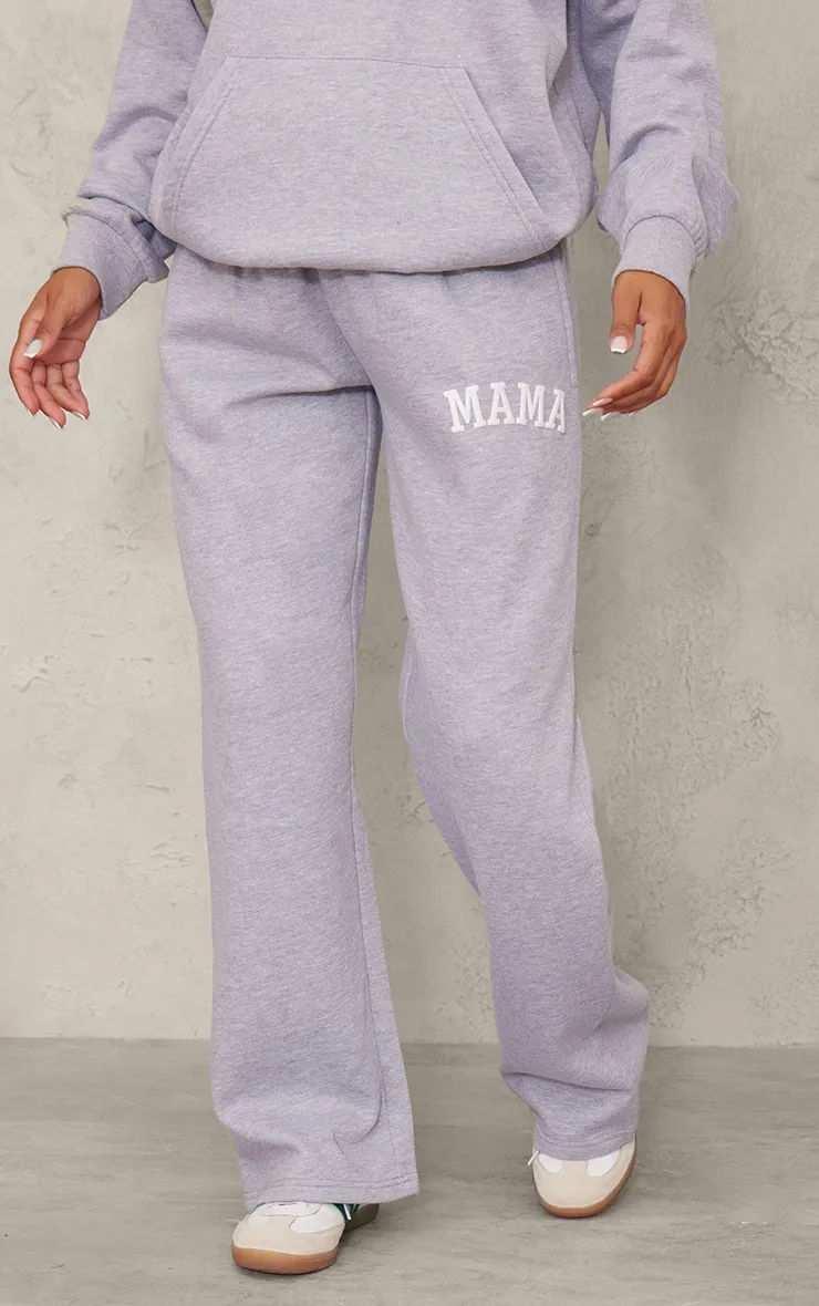 Maternity Grey Marl Mama Printed Wide Leg Joggers sold by Pretty Little Thing product image thumbnail 2