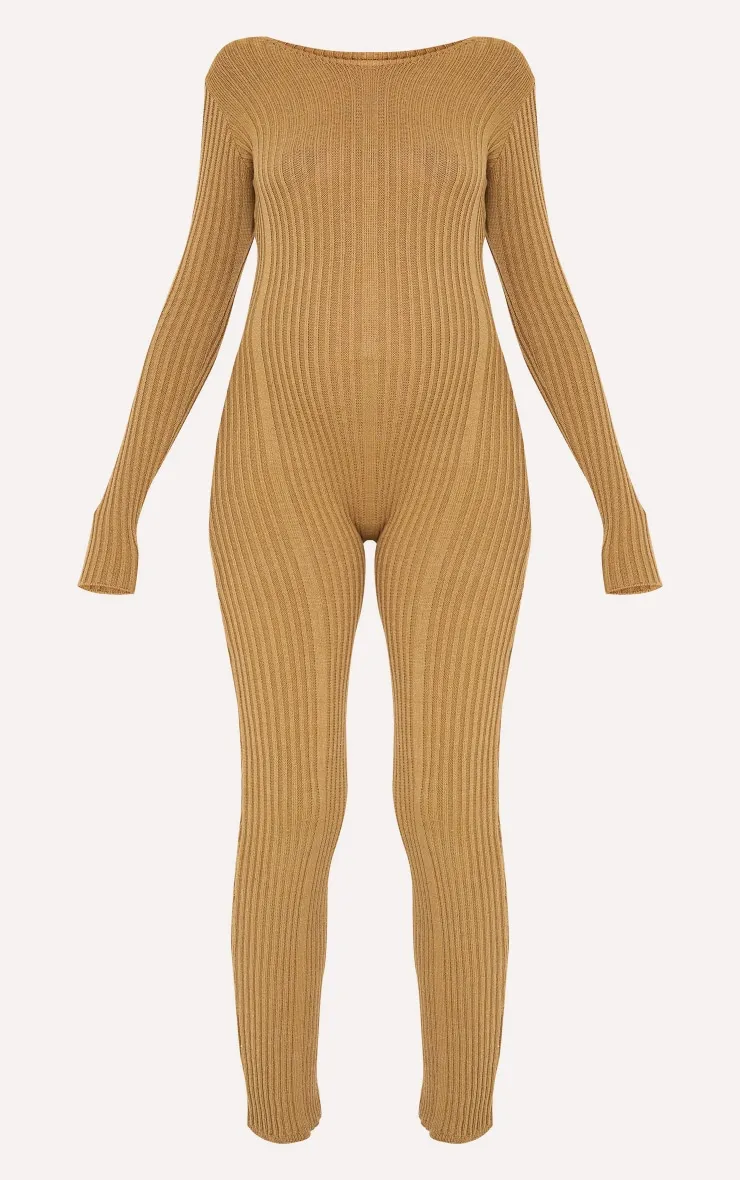 Maternity Olive Back Lace Up Detail Jumpsuit sold by Pretty Little Thing product image thumbnail 5