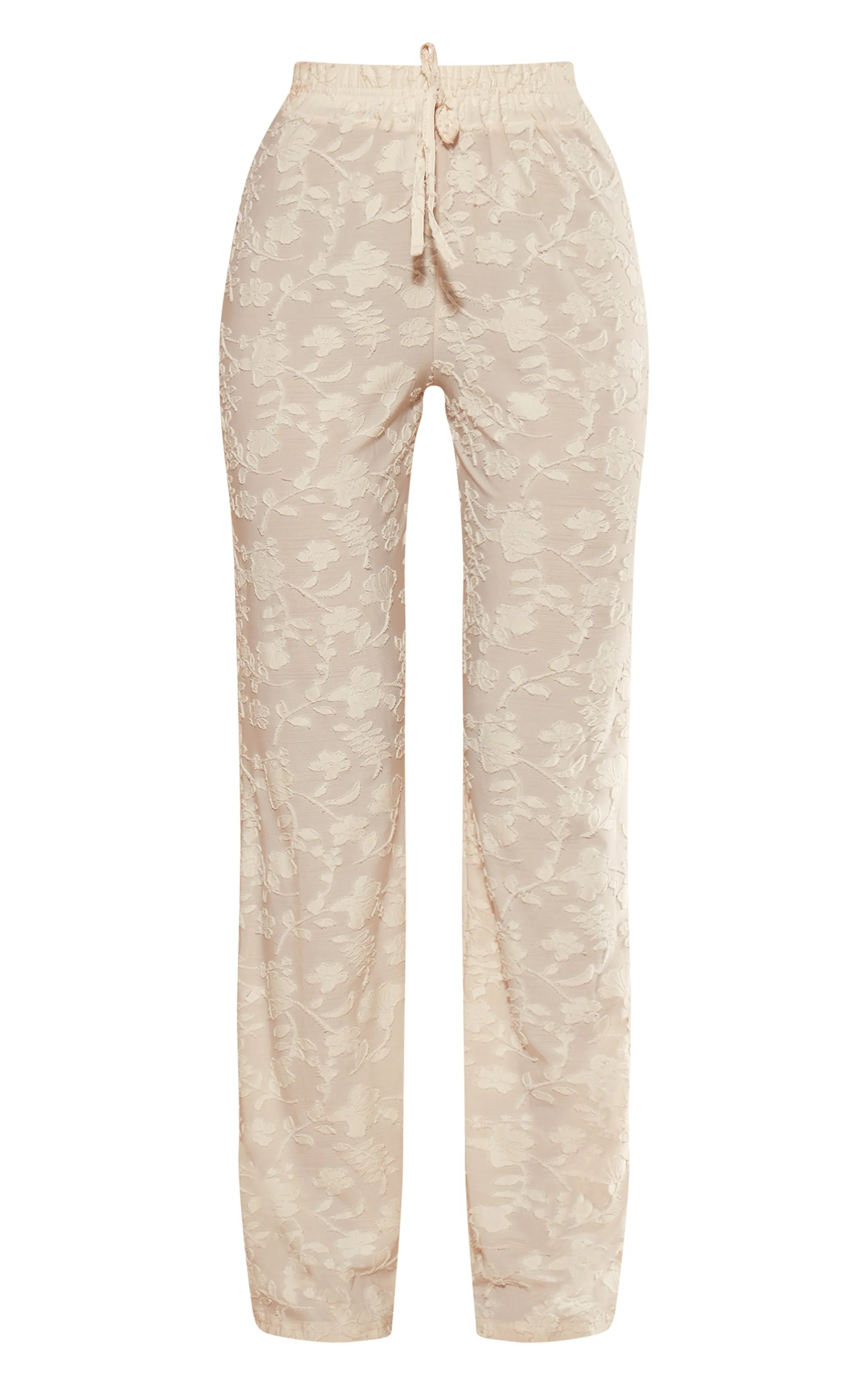 Cream Woven Floral Mid Rise Wide Leg Trousers sold by Pretty Little Thing product image thumbnail 5