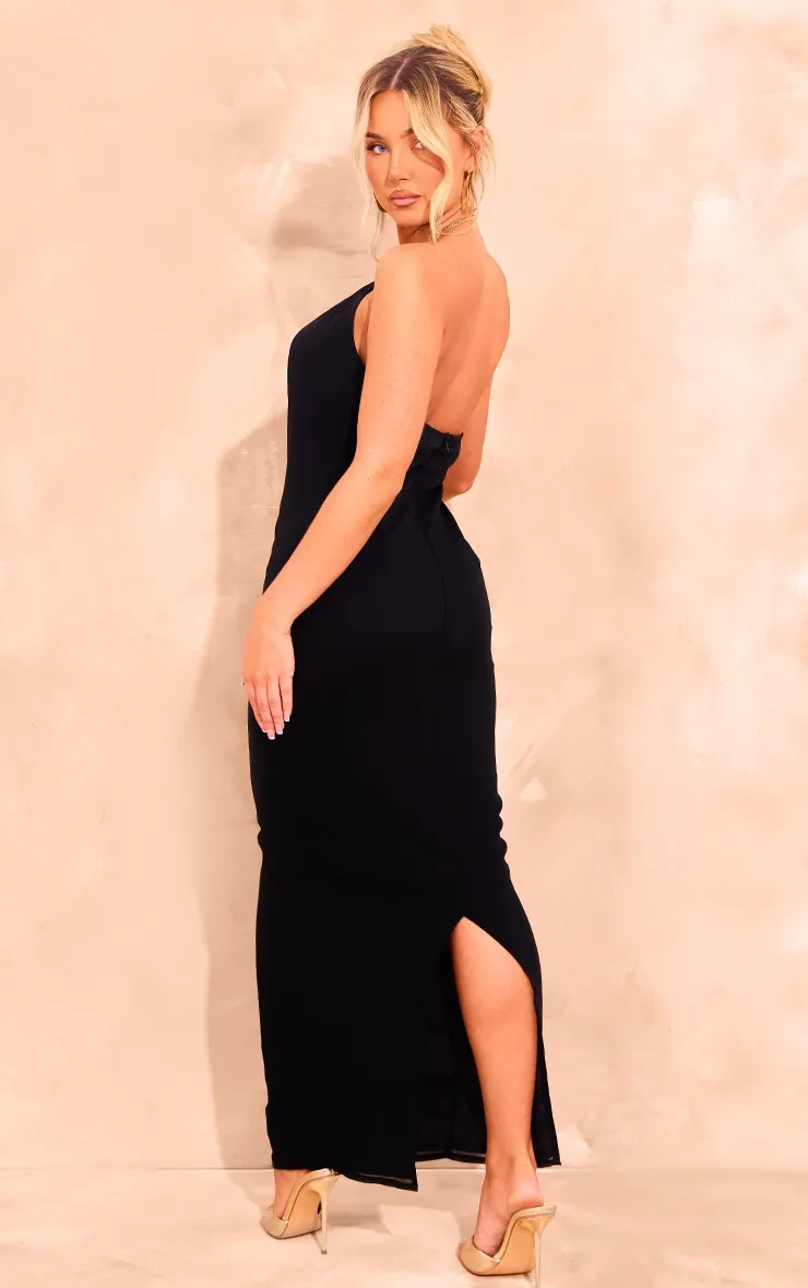 Black Chiffon Cut Out Halterneck Maxi Dress sold by Pretty Little Thing product image thumbnail 2