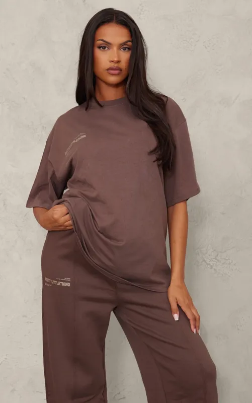 PRETTYLITTLETHING Maternity Chocolate Logo Oversized T-Shirt sold by Pretty Little Thing