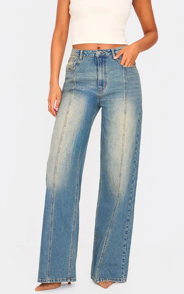 Tall Vintage Wash Wide Leg Jeans sold by Pretty Little Thing product image thumbnail 2