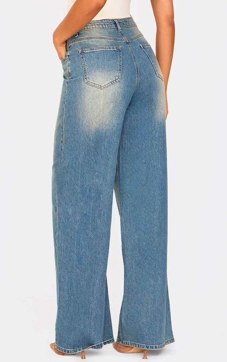 Tall Vintage Wash Wide Leg Jeans sold by Pretty Little Thing product image thumbnail 3