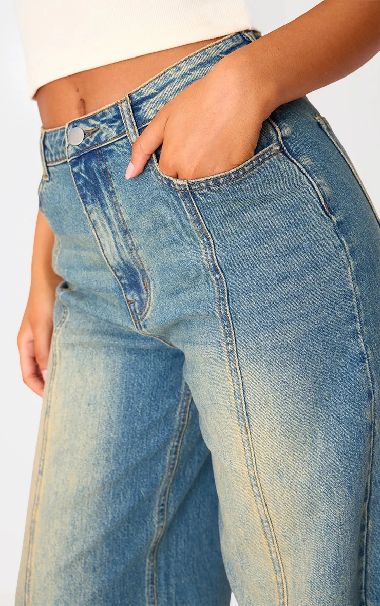 Tall Vintage Wash Wide Leg Jeans sold by Pretty Little Thing product image thumbnail 4