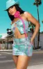 Multi Abstract Sequin Bandeau Top sold by Pretty Little Thing