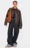 Washed Brown Faux Leather Brushed Seams Biker Jacket sold by Pretty Little Thing