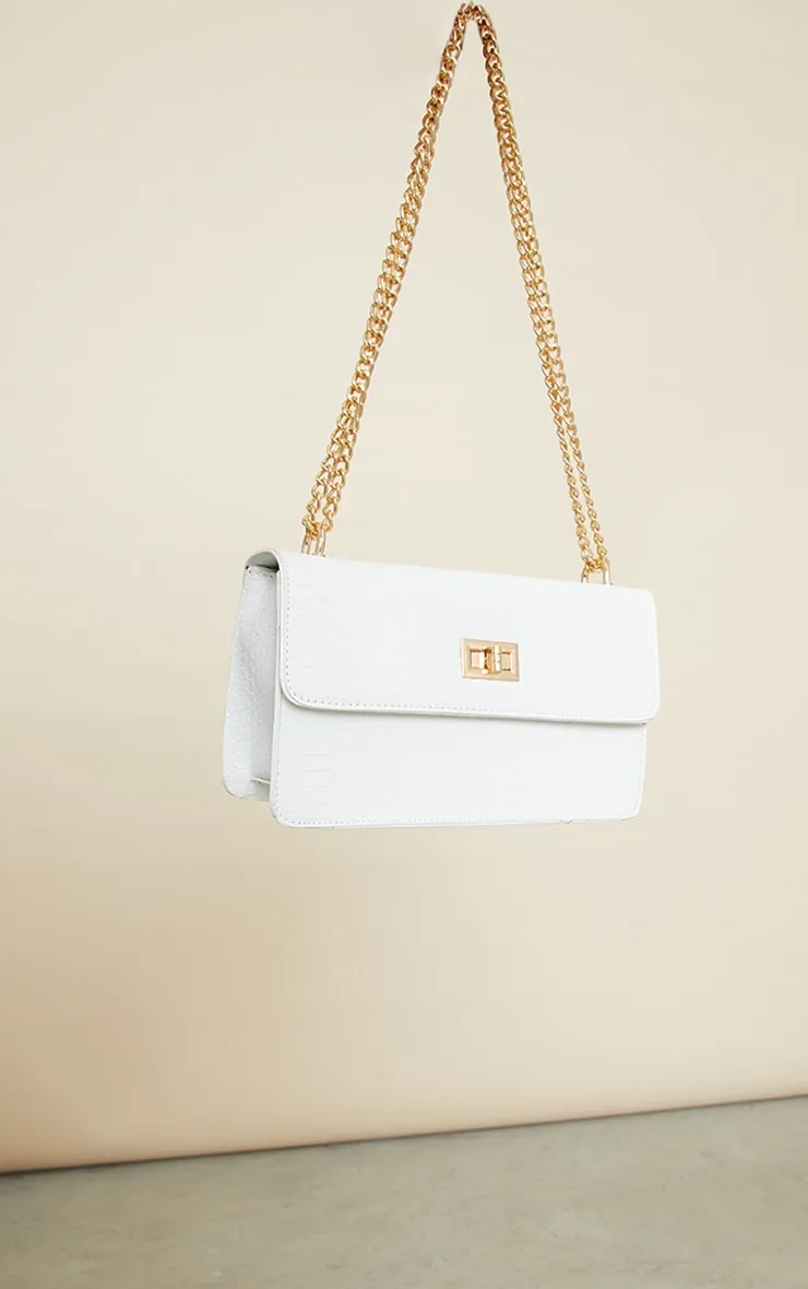 White Croc Chain Cross Body Bag sold by Pretty Little Thing product image thumbnail 2