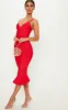 Red Bandage Strappy Frill Hem Midi Dress sold by Pretty Little Thing
