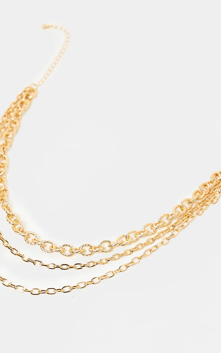 Gold Triple Chain Short Necklace sold by Pretty Little Thing product image thumbnail 2