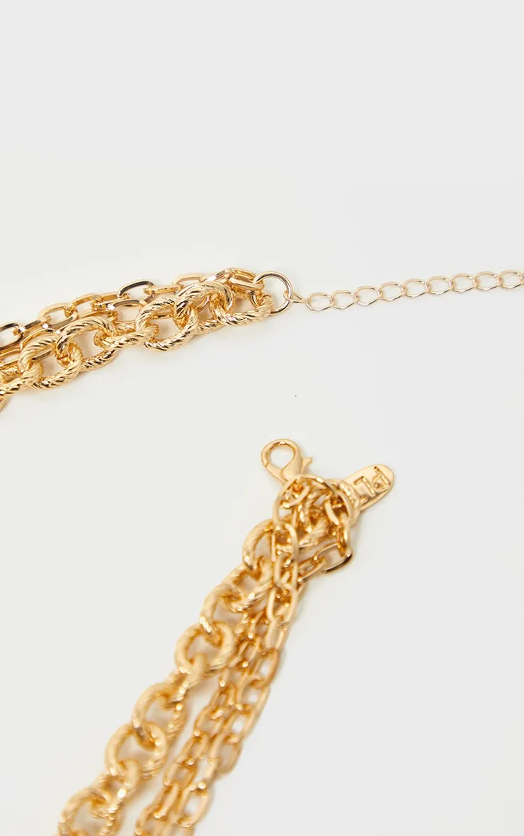 Gold Triple Chain Short Necklace sold by Pretty Little Thing product image thumbnail 3
