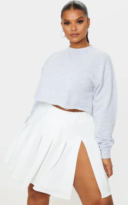 Plus White Pleated Side Split Tennis Skirt sold by Pretty Little Thing