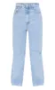 Light Blue Wash Knee Rip Wide Leg Jeans sold by Pretty Little Thing