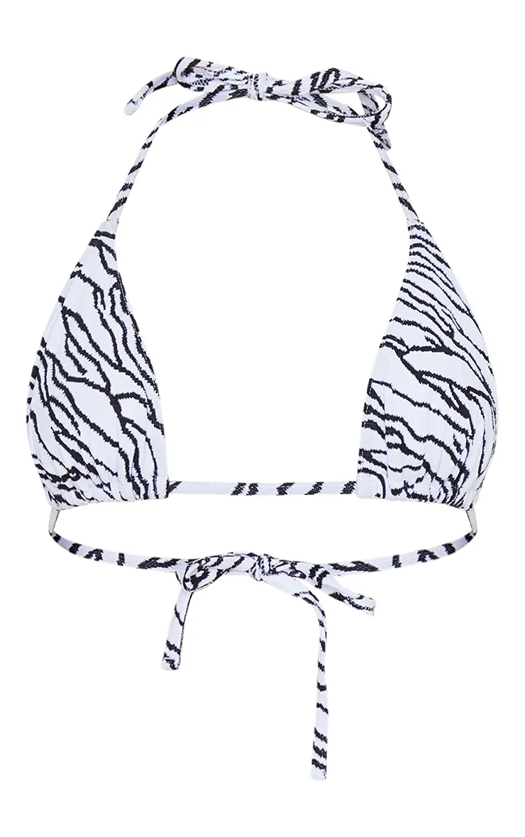 Black Zebra Texture Mini Triangle Bikini Top sold by Pretty Little Thing product image thumbnail 5