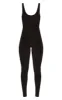 Black Second Skin Slinky Square Neck Jumpsuit sold by Pretty Little Thing