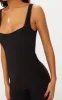 Black Second Skin Slinky Square Neck Jumpsuit sold by Pretty Little Thing